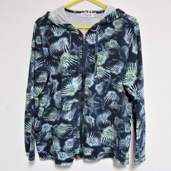 Womens Sun Bay Zip Front Jacket with Hood Blue wit - Picture 1 of 8